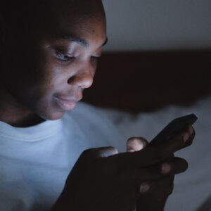 person on phone
