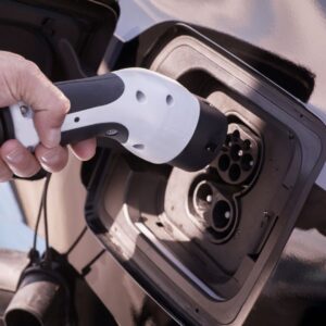 close-up car charging