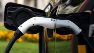 EV charger plugged into electric vehicle