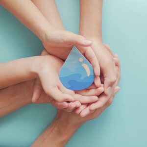 %Imagetitle% | Divine Hands holding a paper water drop