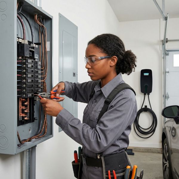 electrician and electrical panel