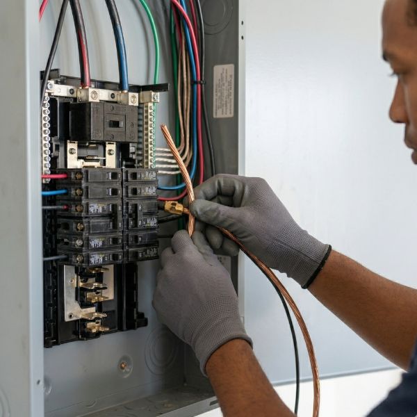 electrician and electrical panel