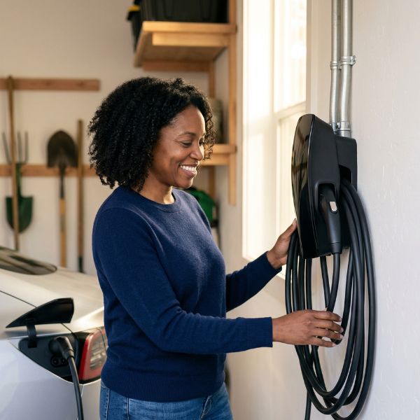 %Imagetitle% | Divine woman and EV station